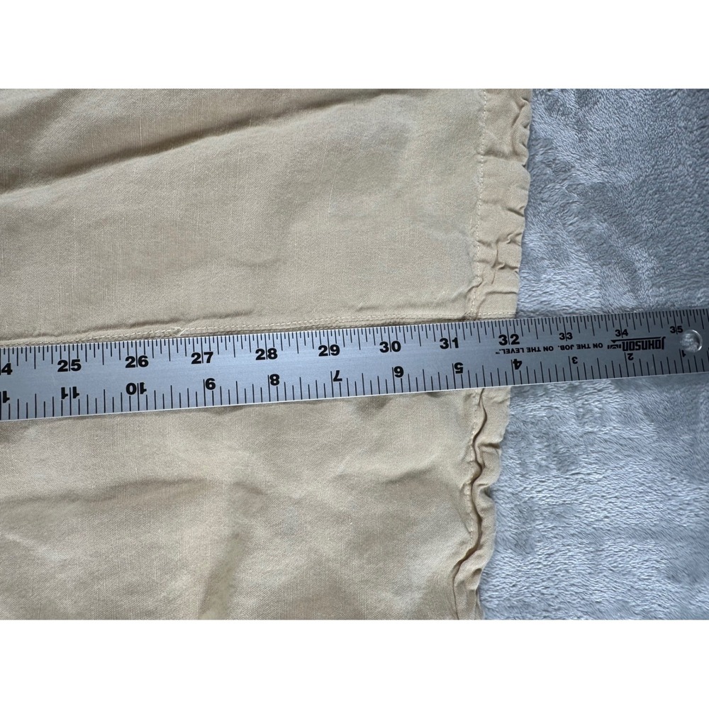 Zara Midi Skirt Women M Tan Beige Linen Blend Cottagecore Boho Button High Waist - Picture 4 of 7